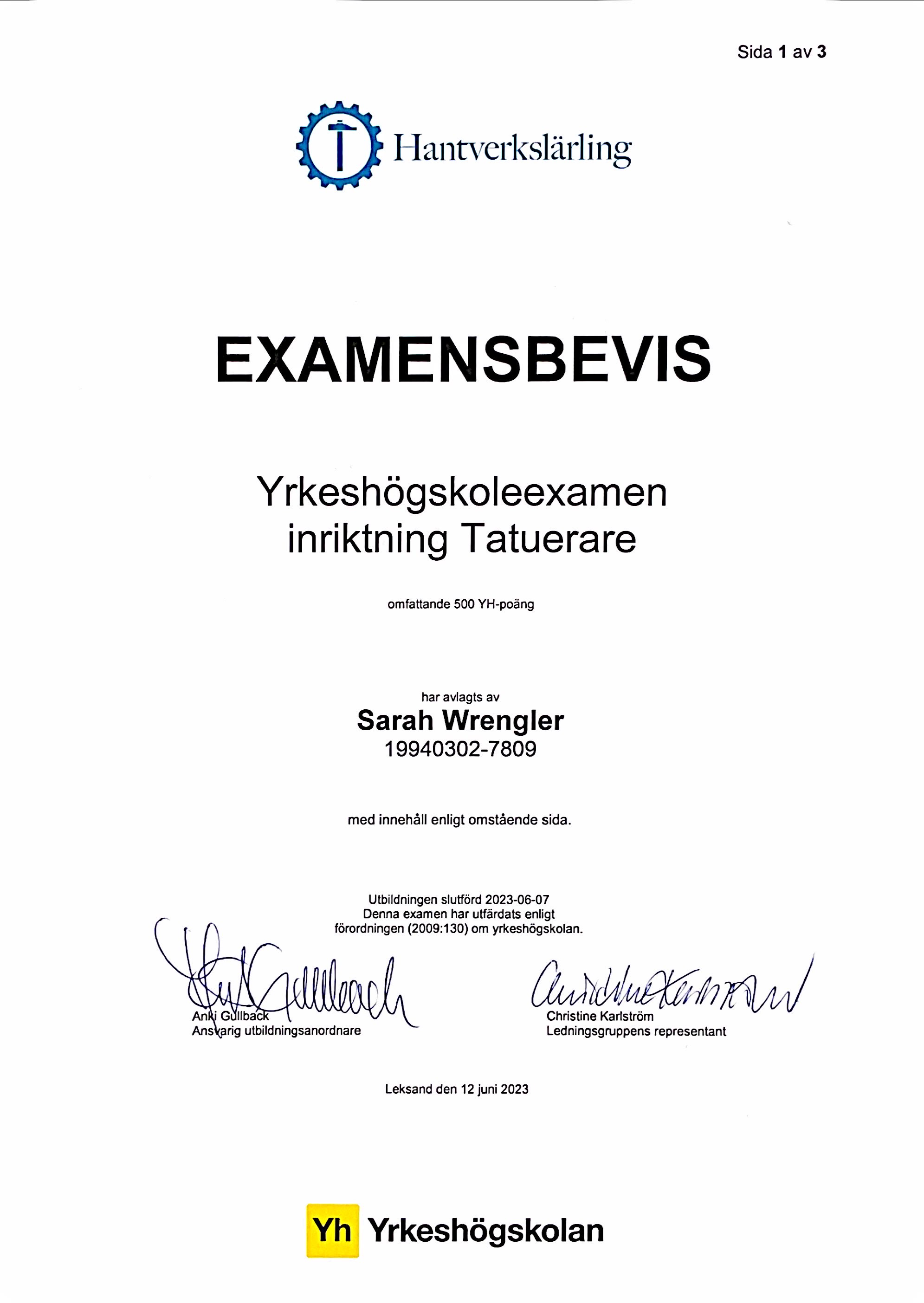 Examensbevis